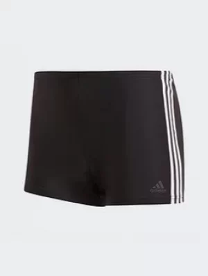Image of adidas 3-stripes Swim Boxers, Black/White, Size 24, Men