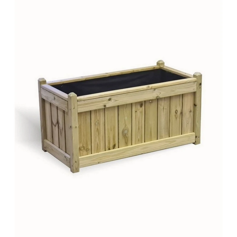 Image of Churnet Valley Garden Furniture Ltd Elegant Rectangular Trough Planter - Minimal Assembly Required in Brown Brown Unisex
