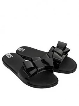 Image of Zaxy Sky Slide Bow Flat Sandals - Black