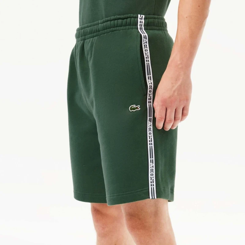 Image of Lacoste Cotton Flannel Jogger Shorts - Green Green M