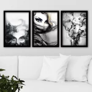 Image of 3SC44 Multicolor Decorative Framed Painting (3 Pieces)