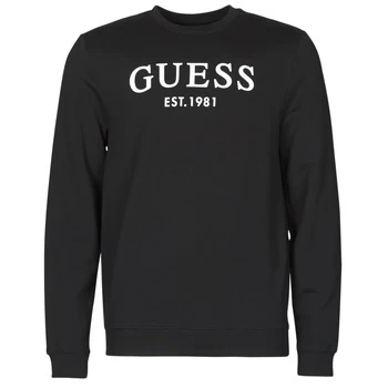 Image of Guess BEAU CN FLEECE mens Sweatshirt in Black - Sizes XXL,S,M
