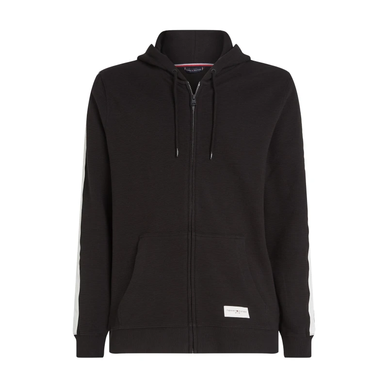 Image of Tommy Hilfiger Long-sleeved Full Zip Hoodie - Black M