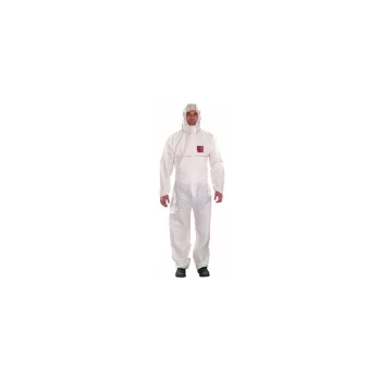 Image of White Coveralls Hooded Size Medium - Microgard