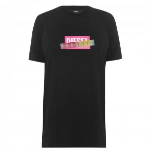 Image of Diesel Asymmetrical T Shirt - Black 900