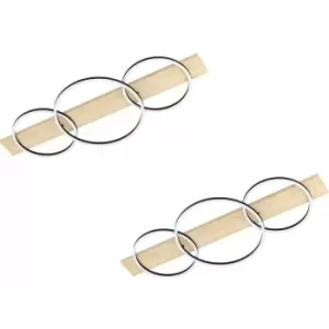 Image of Loops - 2 pack Wall Flush Ceiling Light Black Brown Shade White Plastic LED 2x12W 1x12W