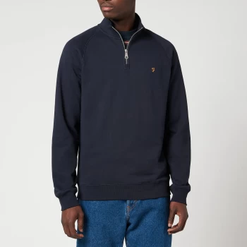 Image of Farah Mens Jim Quarter-Zip Sweatshirt - True Navy - S