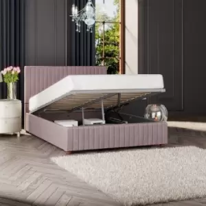 Image of Laurence Llewelyn-Bowen Estella Ottoman Storage Bed, Plush Velvet, Blush Single