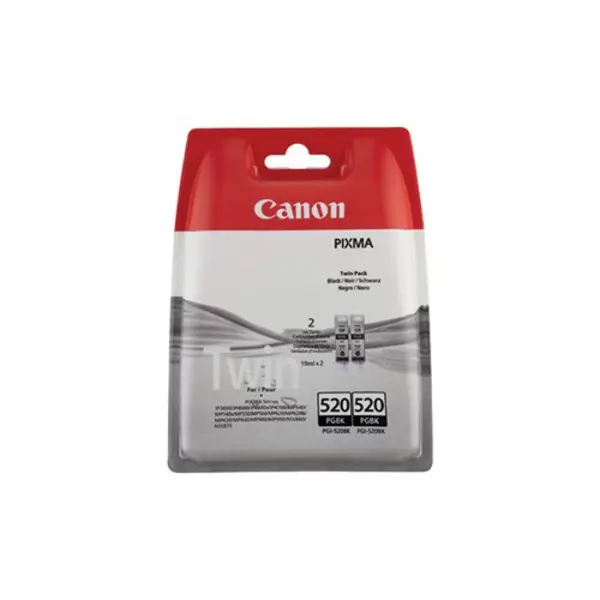 Image of Canon PGI-520 PGBK Inkjet Cartridge Twin Pack Black 2932B019 2932B019
