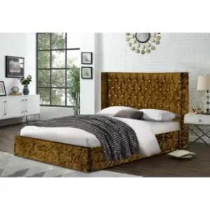 Image of Eniya Bed Single Crush Velvet Mustard