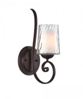 Image of 1 Light Candle Wall Light Dark Cherry Glass, E14