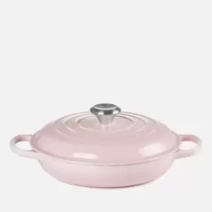 Image of Le Creuset Signature Cast Iron Shallow Casserole Dish - 30cm - Shell Pink