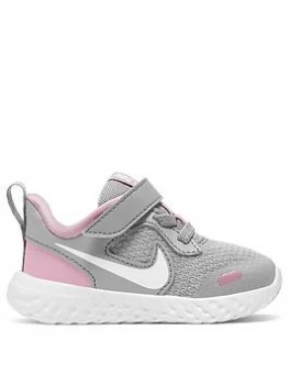 Image of Nike Revolution 5 Infant Trainer - Grey/Pink, Multi, Size 5