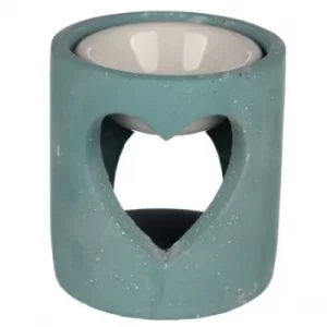 Image of Blue Eden Concrete Industrial Style Heart Cut-Out Oil Burner