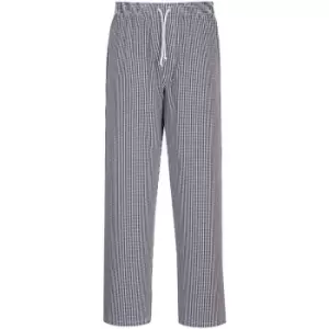 Image of Portwest C079 - Check Sz 4 XL Regular Bromley Chefs Trousers Checked Checkered - Check