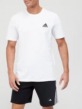 Image of adidas Small Logo T-Shirt - White/Black, Size S, Men