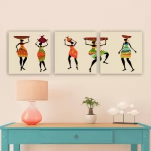 Image of P915980 Multicolor Decorative Canvas Painting (3 Pieces)