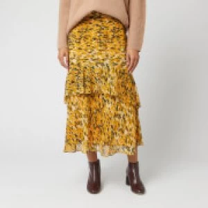 Image of Whistles Womens Ikat Animal Nora Skirt - Yellow/Multi - UK 12