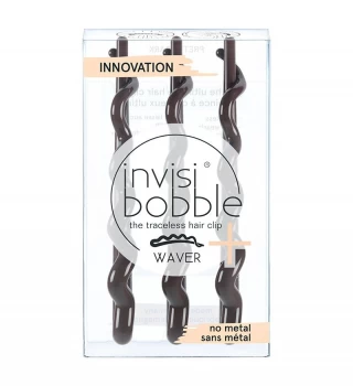 Image of Invisibobble Slide-Lock Hair Clip 3 Pack WAVER Pretty Dark