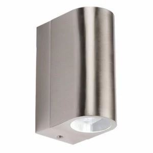 Image of KnightsBridge 6W IP44 LED Up and Down Tubular Stainless Steel Wall Light