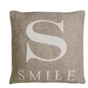 Image of Premier Housewares 'Smile' Cushion - Natural