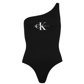 Image of Calvin Klein Jeans Pride Asymmetrical Bodysuit - Ck Black