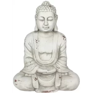 Image of White Hands In Lap Sitting Garden Buddha