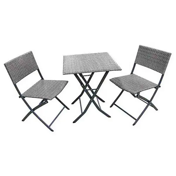 Image of Royalcraft Nevada Folding Bistro Set - Grey NEVBISSET-GRY
