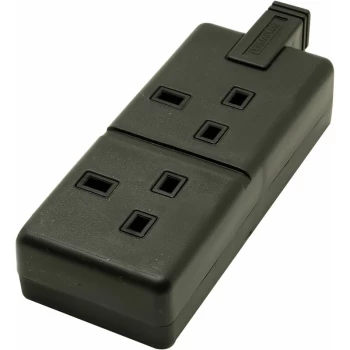 Image of ELS13/2B UK Mains Socket 13A Dual Black - Masterplug