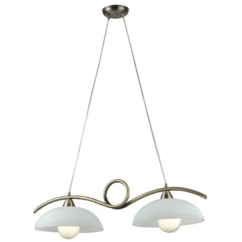 Image of Fan Europe Lighting - Fan Europe HALLEY 2 Light Straight Bar Pendant Ceiling Light Brown 76x30x24cm