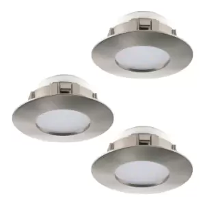 Image of 3 PACK Flush Ceiling Downlight Round Satin Nickel Plastic 6W Built in LED