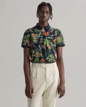 Image of GANT Humming Garden Print Pique Rugger