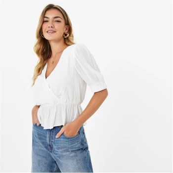 Image of Jack Wills Wrap Front Top - White