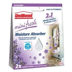Image of UniBond MiniFresh Moisture Absorber Sachet Lavender Pack of 2 2092187
