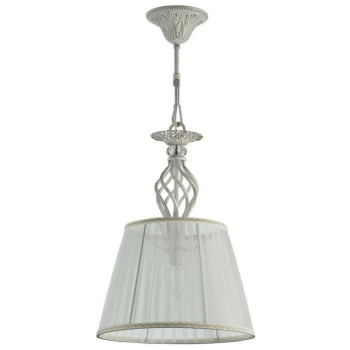 Image of Grace Dome Ceiling Pendant Lamp White with Gold & Crystal, 1 Light, E14