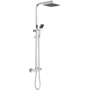Image of Square Bar Mixer Shower with Shower Kit and Fixed Head - Chrome - Nuie