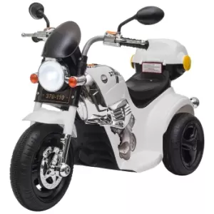 Image of Reiten Kids Electric Motorbike Ride On Trike 6V with Lights, Music, Horn & Storage - White