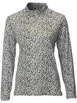 Image of Swing Out Sister Pardus Print Roll Neck Charcoal