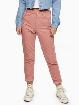 Image of Topshop Corduroy Mom Jeans - Blush