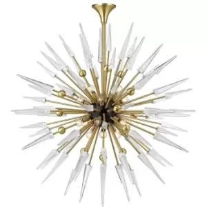 Image of Sparta 18 Light Chandelier Brass, Glass