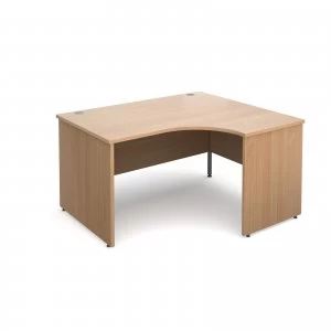 Image of Maestro 25 PL Right Hand Ergonomic Desk 1400mm - Beech Panel Leg desig