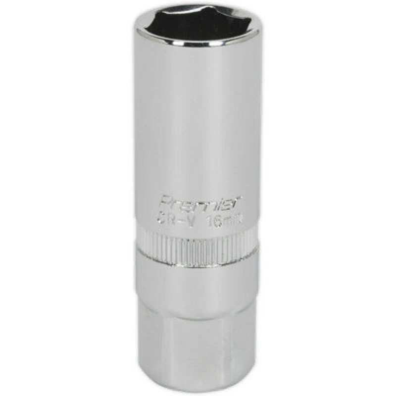 Image of Loops 16mm Spark Plug Socket - 3/8" Square Drive - Car Engine Maintenance Nut Tool Multi