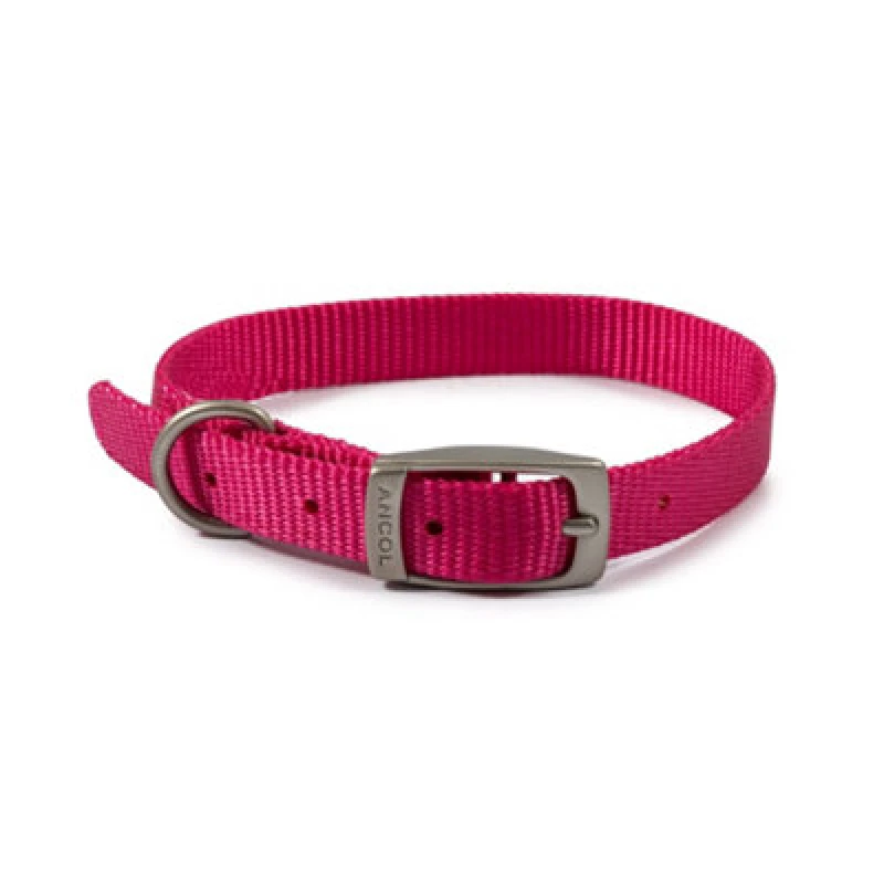 Image of Ancol Viva Weather Proof Lightweight Comfy Buckle Dog Collar Pink