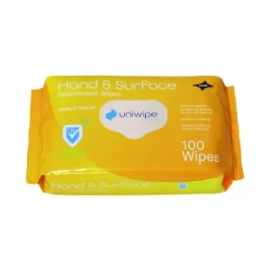 Image of Uniwipe Hand and Surface Wipes (Pack of 100) 1025