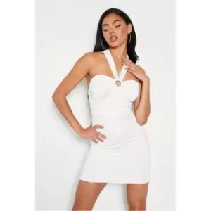 Image of I Saw It First White Slinky Ring Detail Multiway Strap Bodycon Dress - White