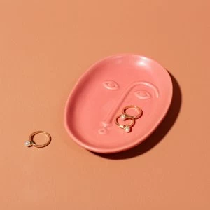 Image of Sass & Belle Face Trinket Dish Small Matt Red