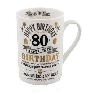 Image of Signography Silver & Gold 80th Birthday Mug