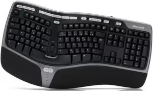 Image of Microsoft Wired Natural Ergo Keyboard 4000 Black Win32 English British USB CD