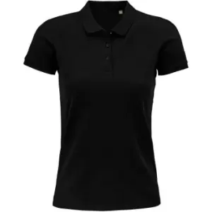 Image of SOLS Womens/Ladies Planet Organic Polo Shirt (XXL) (Black)