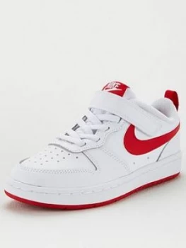 Image of Nike Court Borough Low 2 Childrens Trainers - White/Red